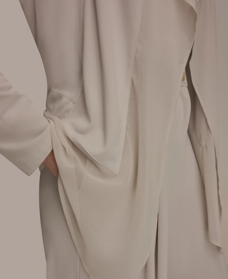 Donna Karan New York Women's Mixed Media Collared Neck Jacket