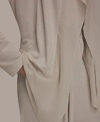 Donna Karan New York Women's Mixed Media Collared Neck Jacket