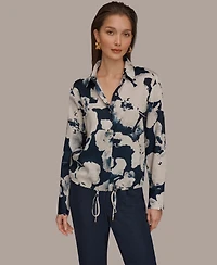 Donna Karan New York Women's Printed Long-Sleeve Top