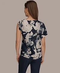 Donna Karan New York Women's Printed Scoop Neck Top