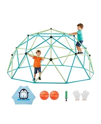 Sugift 10FT Kids Climbing Dome 1000 Lb Capacity with Octopus Net and Basketballs