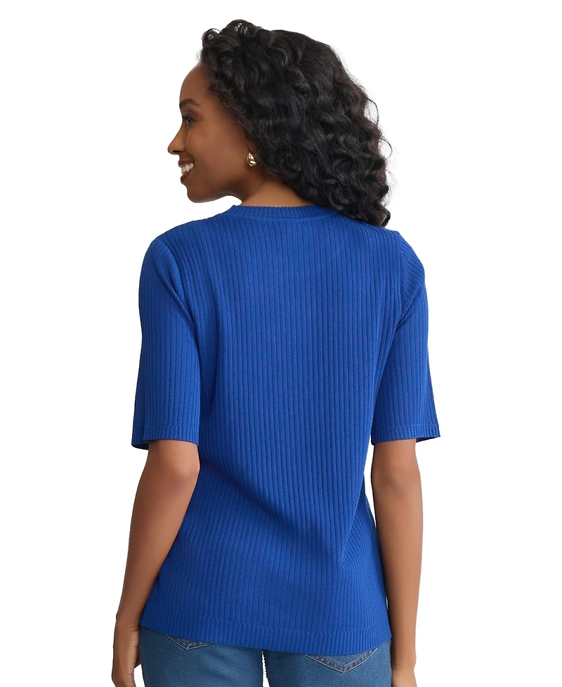 Jones New York Women's Sutton Crew Neck Top