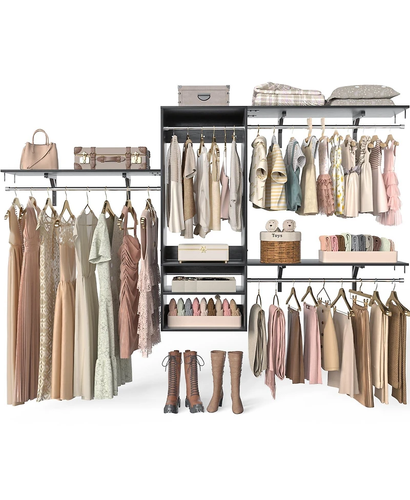 Aheaplus 62-96 Inch Hanging Closet System with Rod