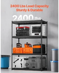 Mecale 4-Tier Storage Shelves, 2400-Lb Capacity, Adjustable Heavy-Duty Utility Rack