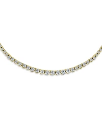Bling Jewelry Graduated Cz Round Statement Tennis Necklace Collar Yellow Gold Plated