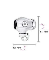 Bling Jewelry Hair Stylist Beaty Salon Blow Dryer Charm Bead Sterling Silver For Bracelet