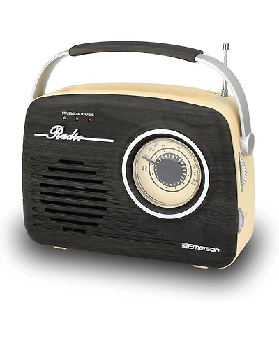 Emerson Eas-3002 Portable Bluetooth Speaker Retro Radio with Am/Fm Tuner, Usb/Aux Inputs