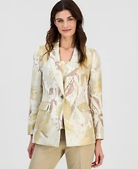 Anne Klein Women's Jacquard Peak-Lapel One-Button Jacket