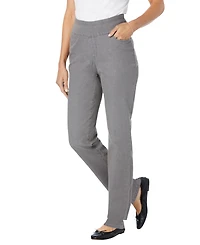 Woman Within Women's Tall Flex-Fit Pull-On Straight-Leg Gap-Free Stretch Denim Jeans