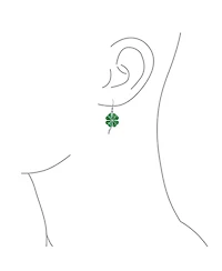 Bling Jewelry Good Luck Charm Green Clover Earrings Pendant Jewelry Set .925 Sterling Silver