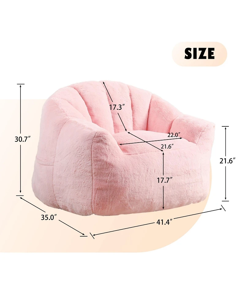 Cesicia Bean Bag Sofa Chair with Armrests Stuffed High-Density Foam, Lazy Sofa Comfy Chairs for Living Room, Bedroom Reading