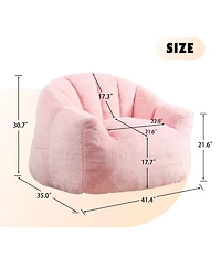 Cesicia Bean Bag Sofa Chair with Armrests Stuffed High-Density Foam, Lazy Sofa Comfy Chairs for Living Room, Bedroom Reading