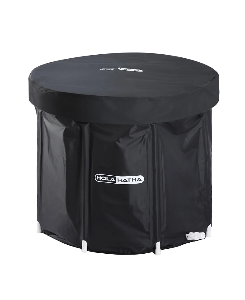HolaHatha 120 Gal Cold Water Ice Bath Tub, Portable Plunge Recovery Tub with Lid