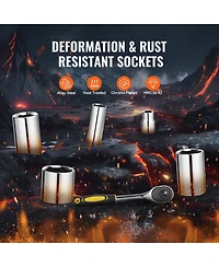 Mecale 207-Piece Mechanics Tool Set, 1/4" 3/8" 1/2" Drive Sae & Metric Sockets, Wrenches, Bits & Case, Auto Repair Kit