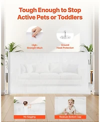 Cozito Retractable Baby Gate, 31.3 in Tall, Extends to 56.3 in Wide, Mesh Safety Gate w/ Security Lock, Trip-Free Walk-Through, Indoor/Outdoor