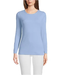 Lands' End Women's Tall Long Sleeve Micro Rib T-Shirt