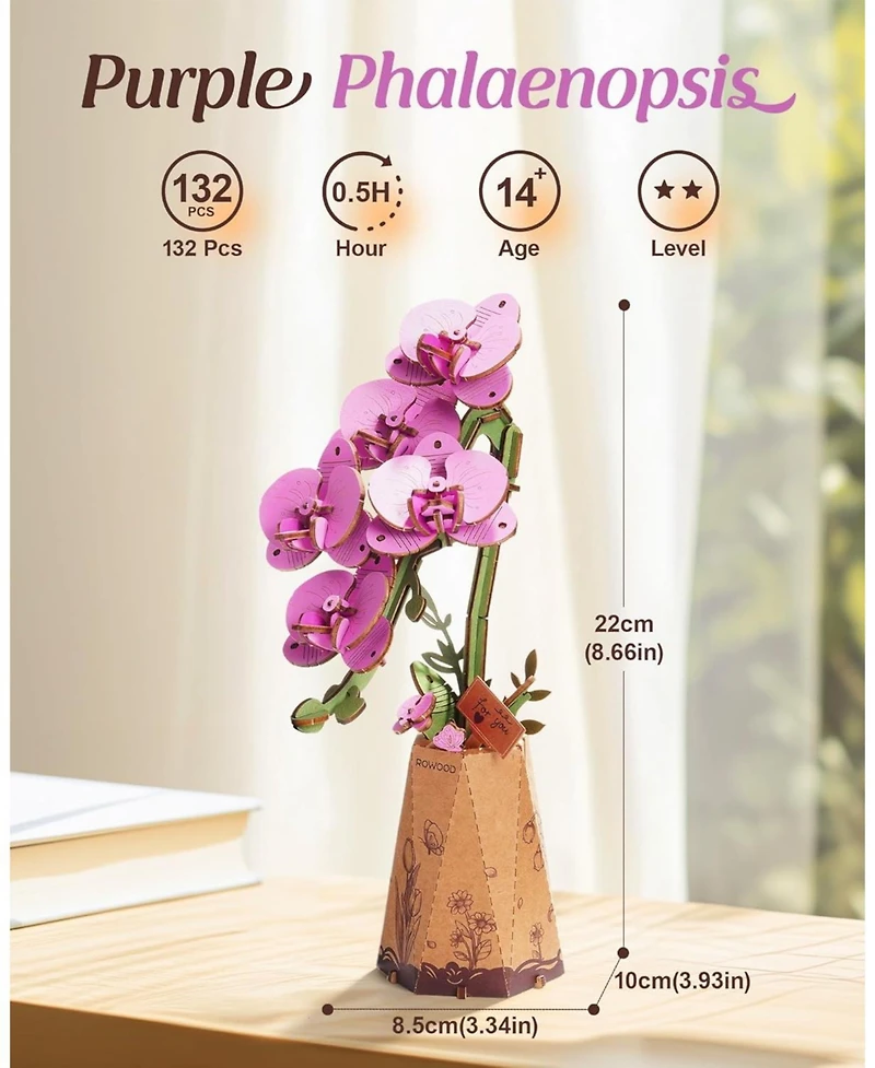 Robotime Wooden Flower 3D Puzzles Adults Artifical Flower Botanical Collection Building Craft Kit