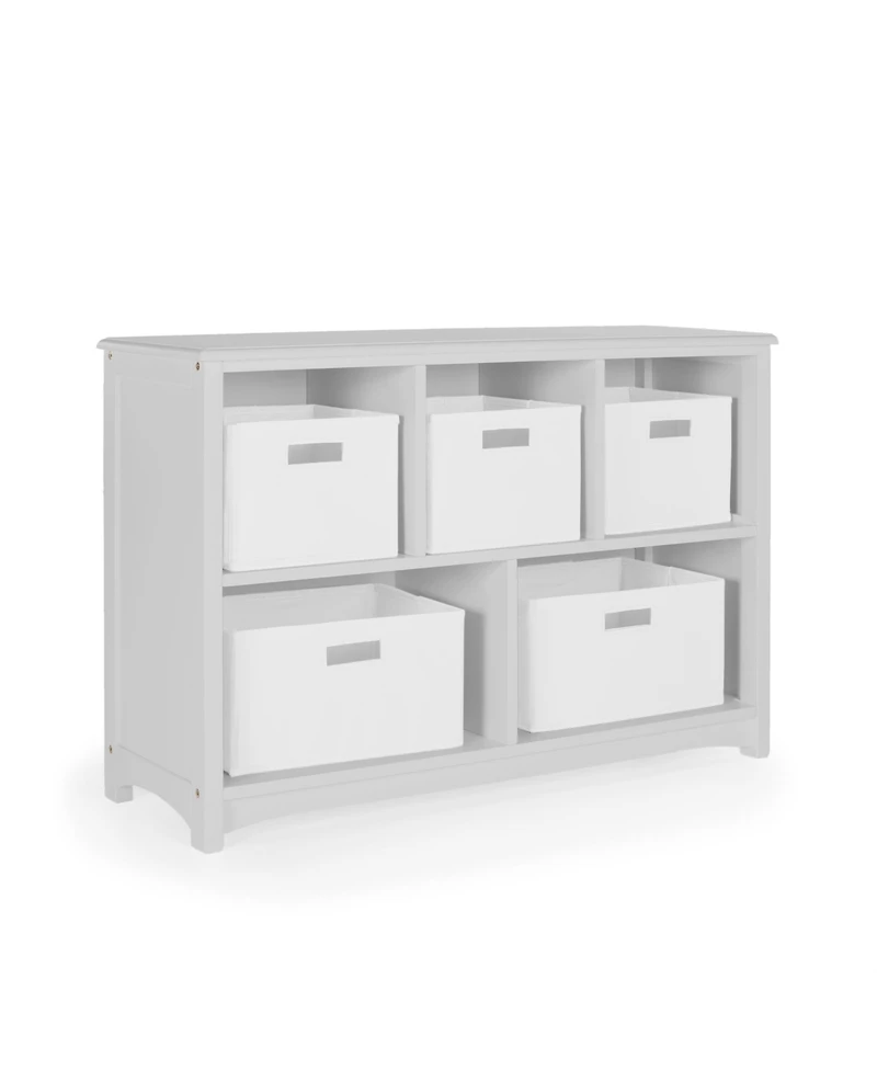 Guiedecraft Kids' Classic Bookshelf - White: Children's Wooden Playroom Shelving Bookcase for Toys, Cube Organizer and Cubby Storage