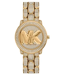 Michael Kors Women's Phoebe Three-Hand Gold-Tone Stainless Steel Watch, 36mm