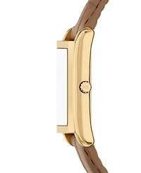 Michael Kors Women's Essex Three-Hand Brown Leather Watch, 26x36.5mm