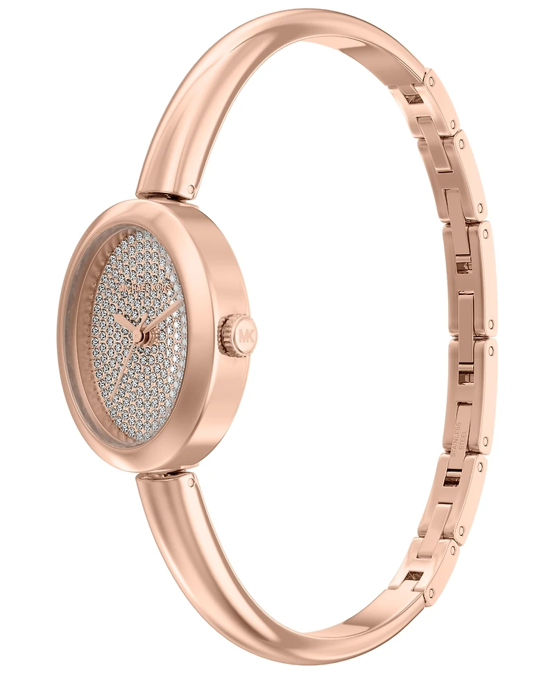 Michael Kors Women's Maude Three-Hand Rose Gold-Tone Stainless Steel Watch, 21mm