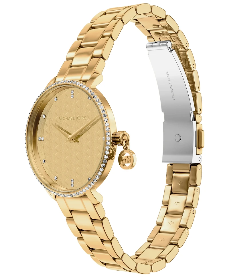 Michael Kors Women's Pyper Two-Hand Gold-Tone Stainless Steel Watch, 32mm