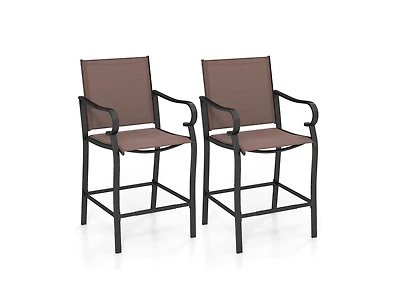Slickblue Patio Bar Stools with Mesh Fabric, Counter Height, 2-Piece