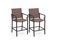 Slickblue Patio Bar Stools with Mesh Fabric, Counter Height, 2-Piece