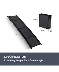 Aostirmotor Dog Ramp with Non-Slip Surface, Up to 250LBS in Black