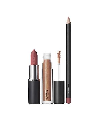 Mac 3-Pc. Spring for Teddy Lip Trio MACXimal Matte, Lip Pencil and Lipglass Kit, Full Size