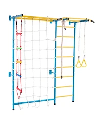 Mecale 7-in-1 Indoor Jungle Gym w/ Ladder, Pull-Up Bar, Rope & Rings