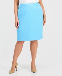 Kasper Plus Knee-Length Pencil Skirt