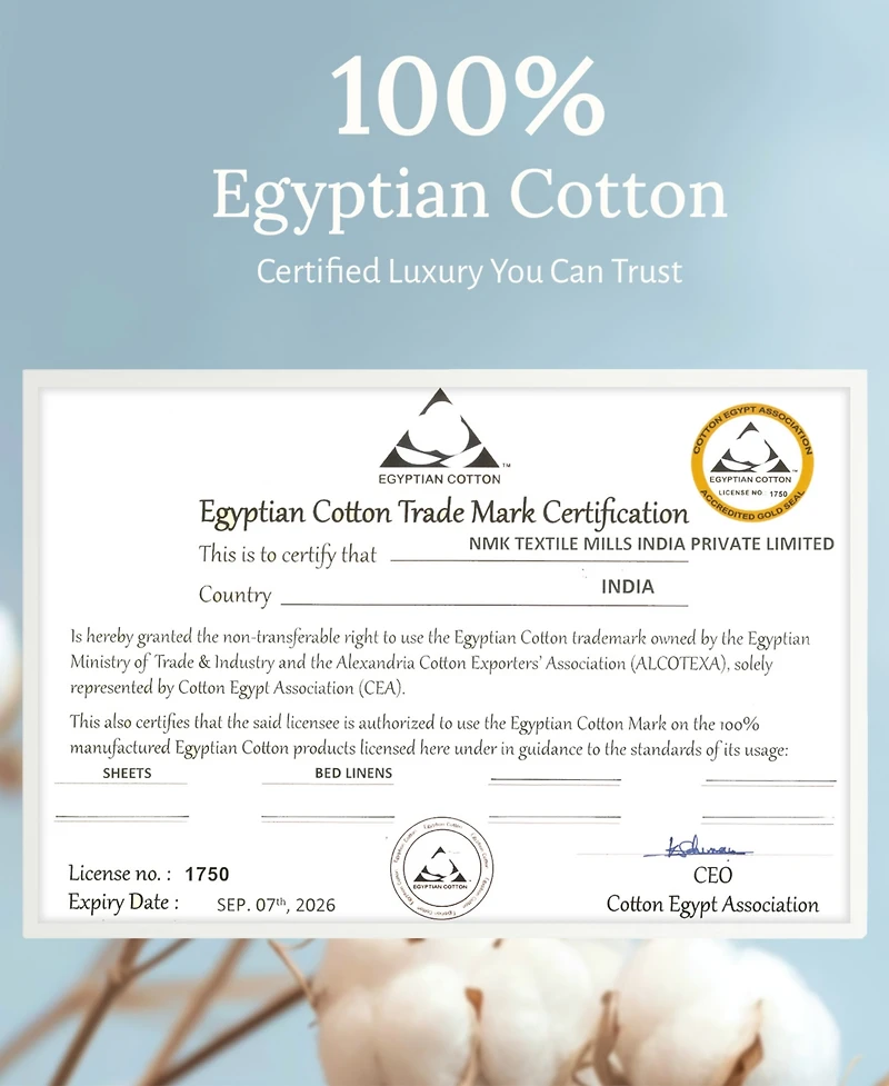 California Design Den Certified Luxury 100% Egyptian Cotton Sheets, Full Sheets for Bed, 4 Piece Deep Pocket Bed Set, Sateen Cooling