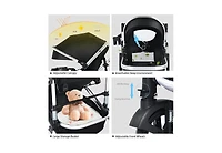 Kinder King Meno V 3-in-1 Reversible Baby Stroller with Detachable Tray, Adjustable Canopy and Suspension Wheels