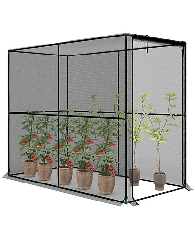 Outsunny Crop Cage, Large Plant Protection Tent with Zippe Door,