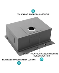 flynama 33x22x10inch Drop In Kitchen Sink Stainless Steel Workstation Single Bowl 16 Gauge Topmount