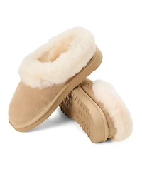 Fireside by Dearfoams Women's Adelaide Genuine Shearling Clog Slipper