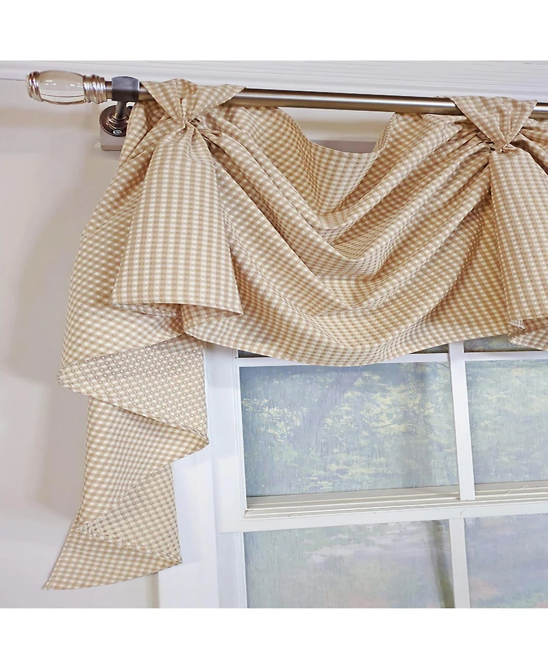 Rlf Home Colburn 3-s Victory 100% Cotton Tab Top Swag Window Curtain 54" x 25"