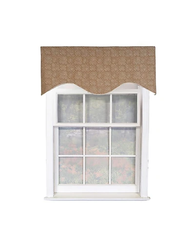 Rlf Home Derek Cornice 100% Cotton Rod Pocket Lined Window Valance 50" x 17" Brown