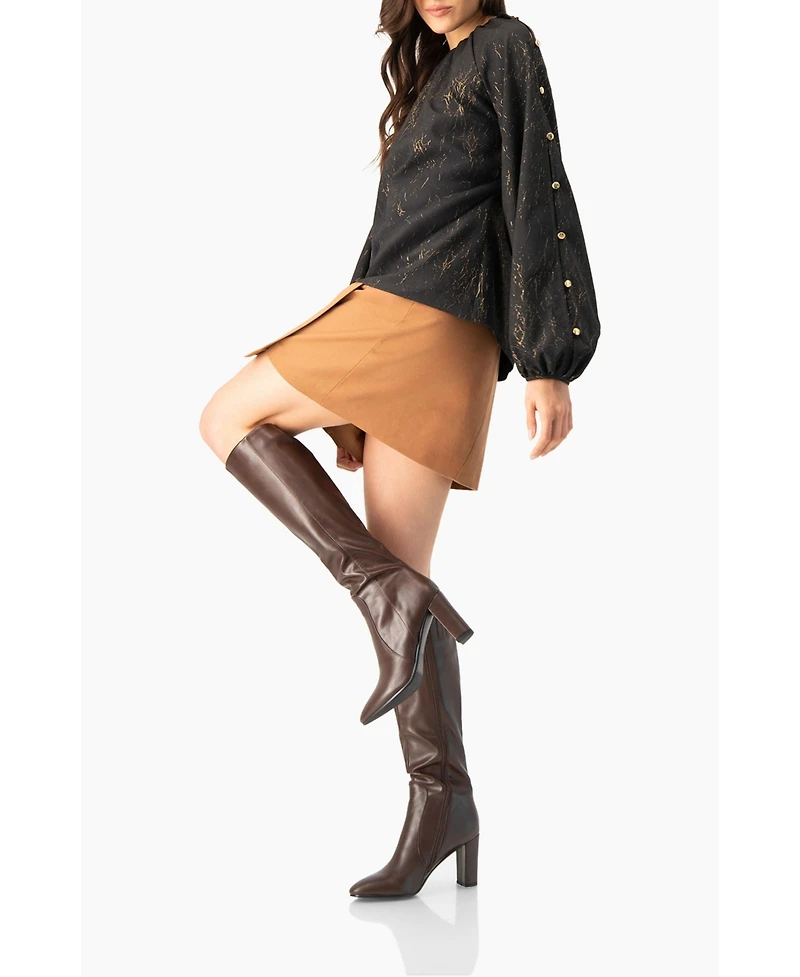 Ivonne Women's Long Sleeve V-Neck Blouse