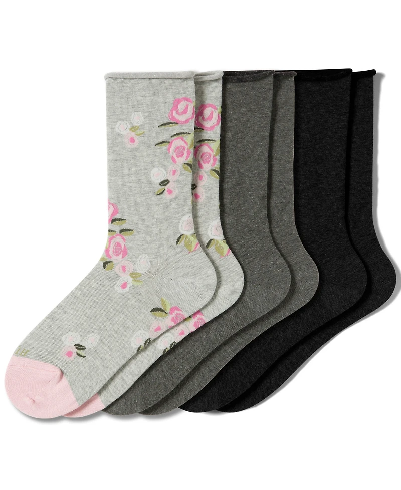 Hue Women's Roll Top Socks 3-Pk U6487MP