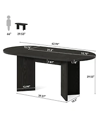 Tribesigns 63" Oval Farmhouse Dining Table for 4-6