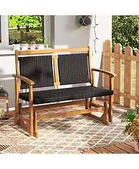 Patio Loveseat with Curved Armrests for Outdoor Seating