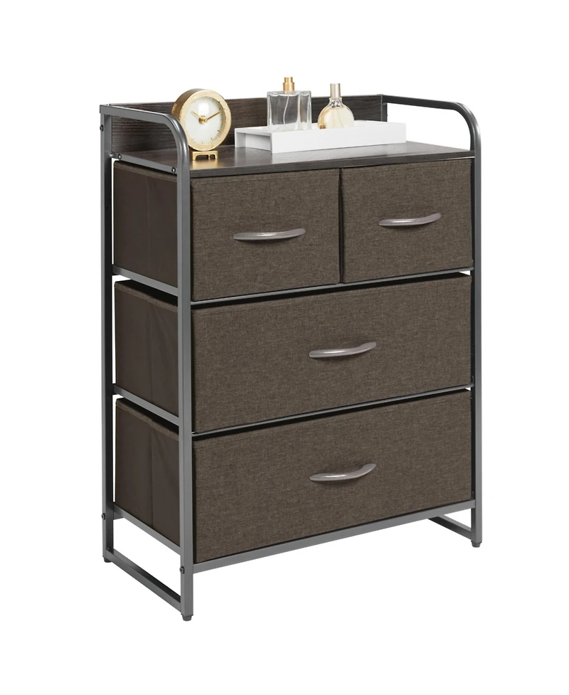 mDesign Storage Dresser Furniture, 4 Removable Fabric Drawers, Dk. Gray/Graphite