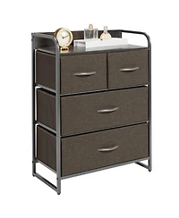 mDesign Storage Dresser Furniture, 4 Removable Fabric Drawers, Dk. Gray/Graphite