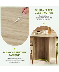 Tribesigns Round Dining Table for 4-6 People, Modern Wooden Kitchen Table with Pedestal Base, Small Dinner Table (Only Table)