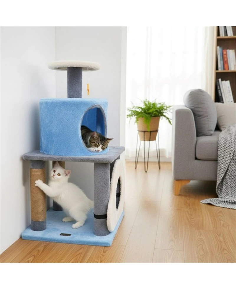 Aostirmotor 31.5"Tall Multi-Level Cat Tree Purple