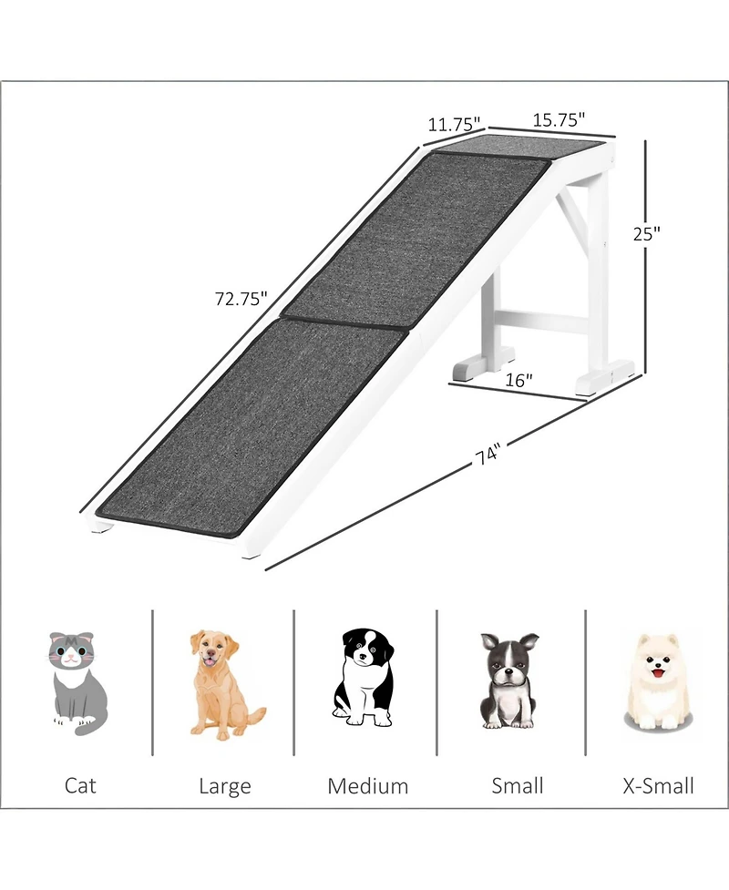 Aostirmotor Convenient Pet Ram Dog Ramp in Grey and White