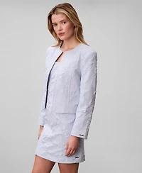 Calvin Klein Women's Novelty Crewneck Cropped Jacket