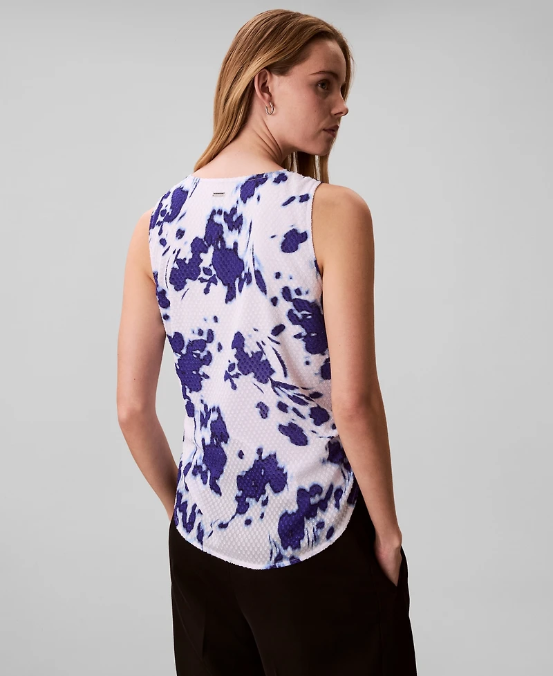 Calvin Klein Women's Printed Fill Coupe Scoop Neck Tank Top